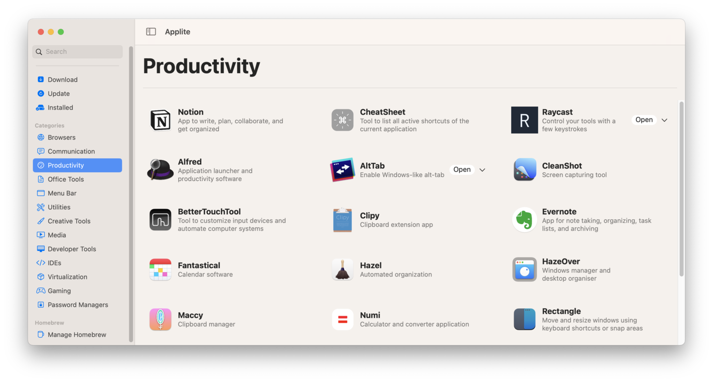 Productivity Category Screenshot