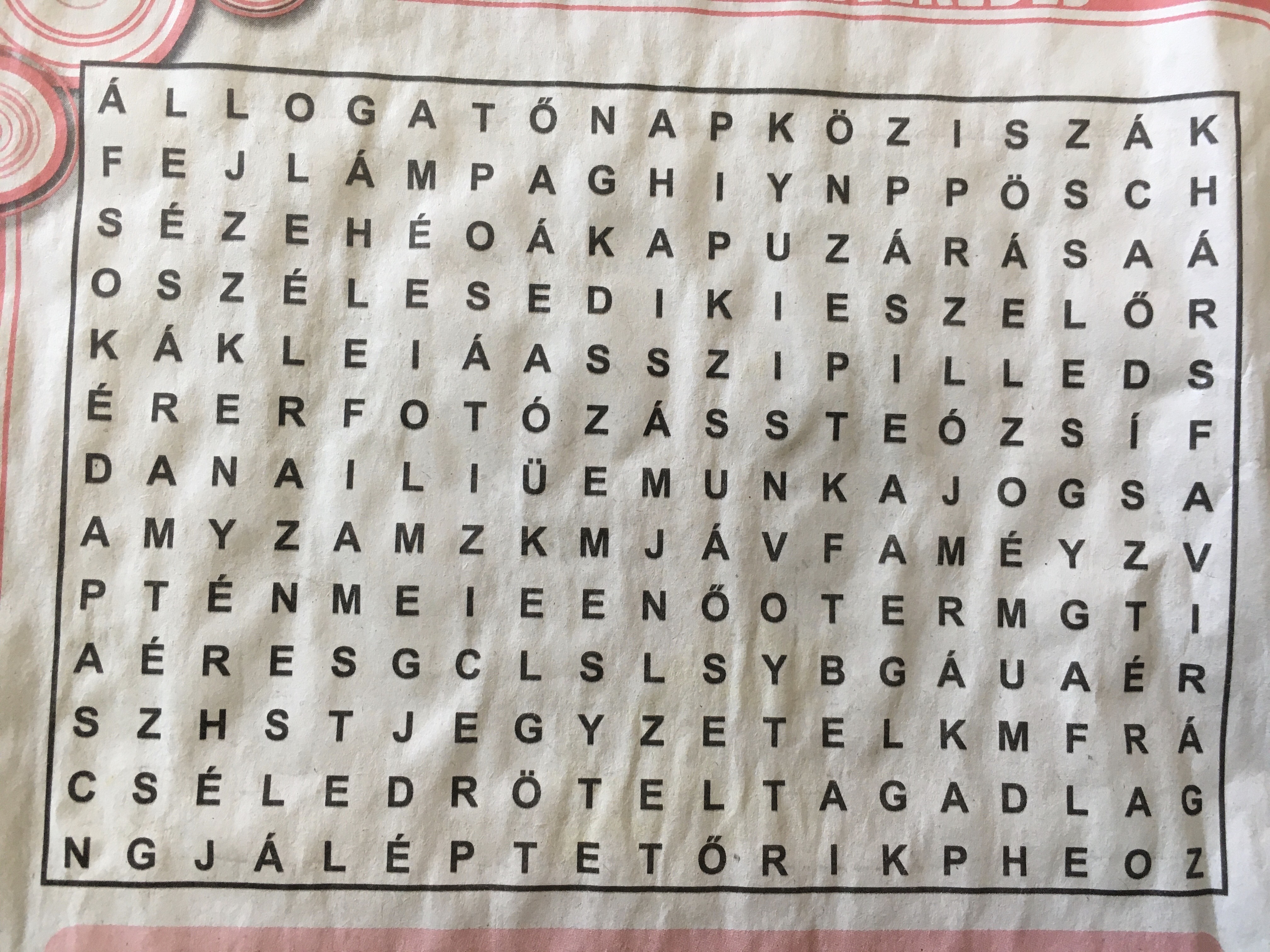 word puzzle grid